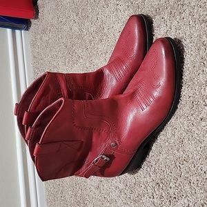 Franco Sarto Red Cowboy Boots Short